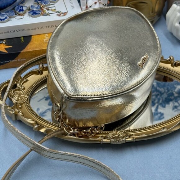 🆕 BETSEY JOHNSON 🧿 NWOT Eyes Have It, Gold Evil Eye Bead Crossbody Bag *FLAW* - Picture 6 of 16